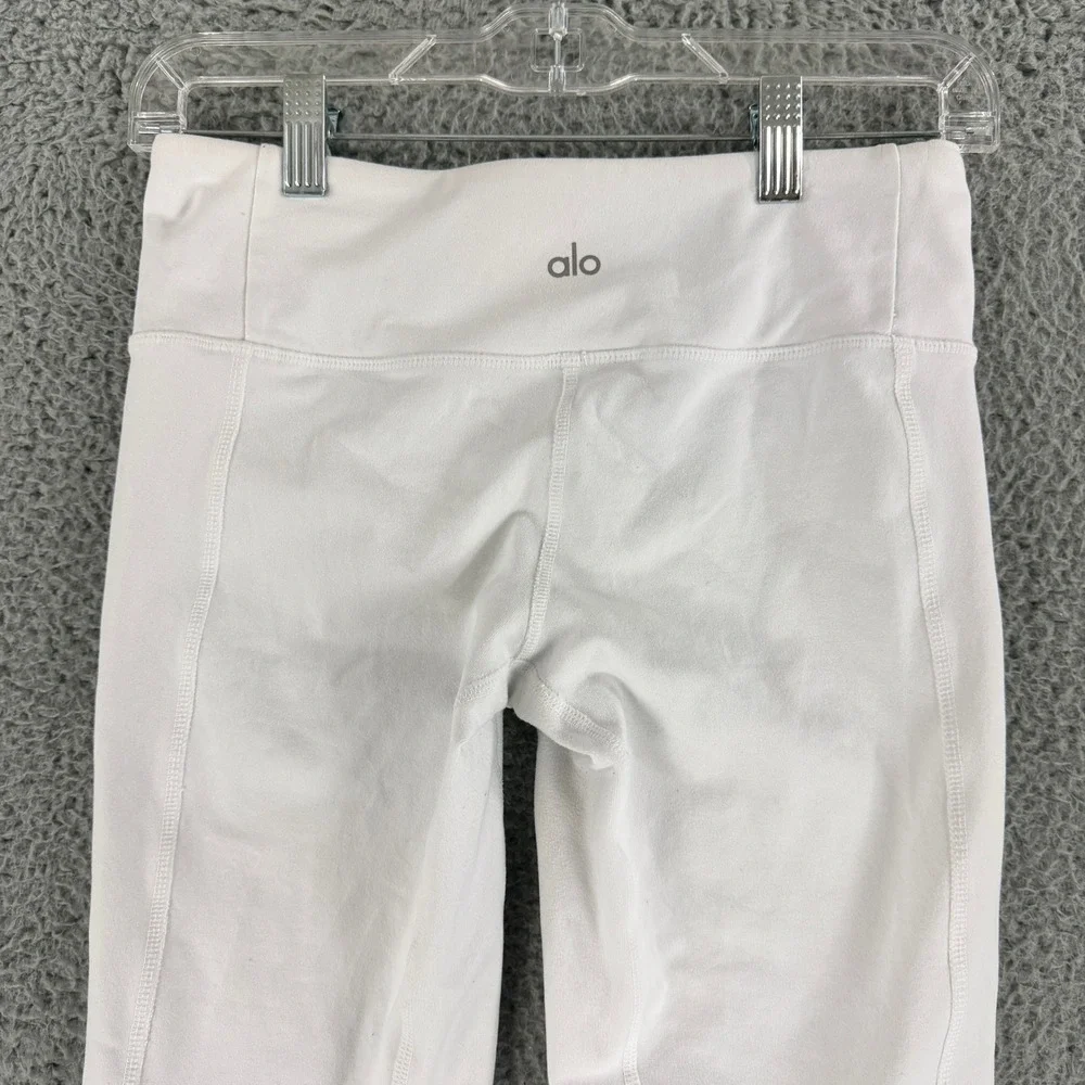 Alo Yoga Moto Leggings Womens Small White Mesh Quilted High Rise Yoga Pants Gym‎